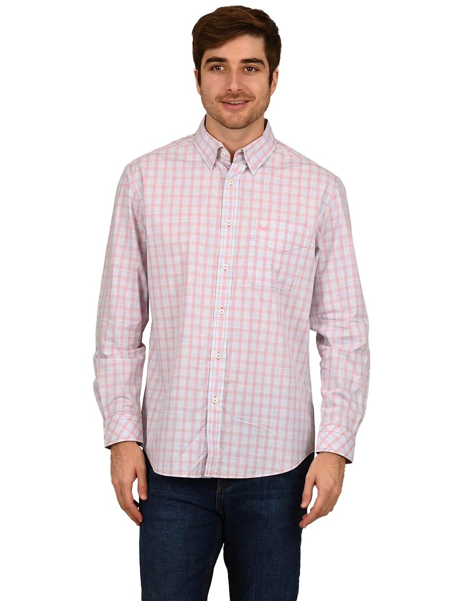 Camisa casual de algodón manga larga para hombre Camisa casual de algodón manga larga para hombre