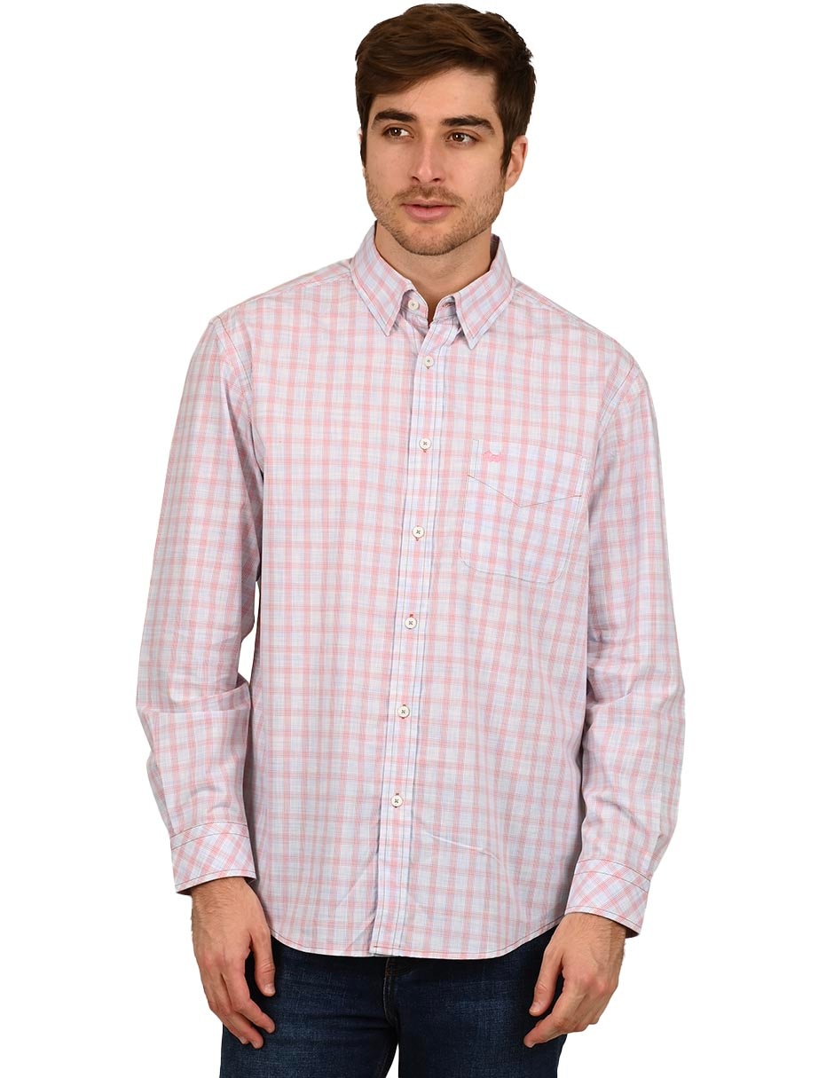 Camisa casual de algodón manga larga para hombre
