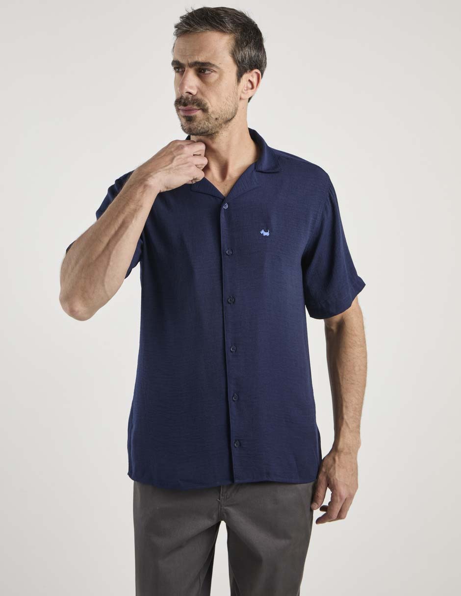 Camisa casual de algodón manga corta para hombre