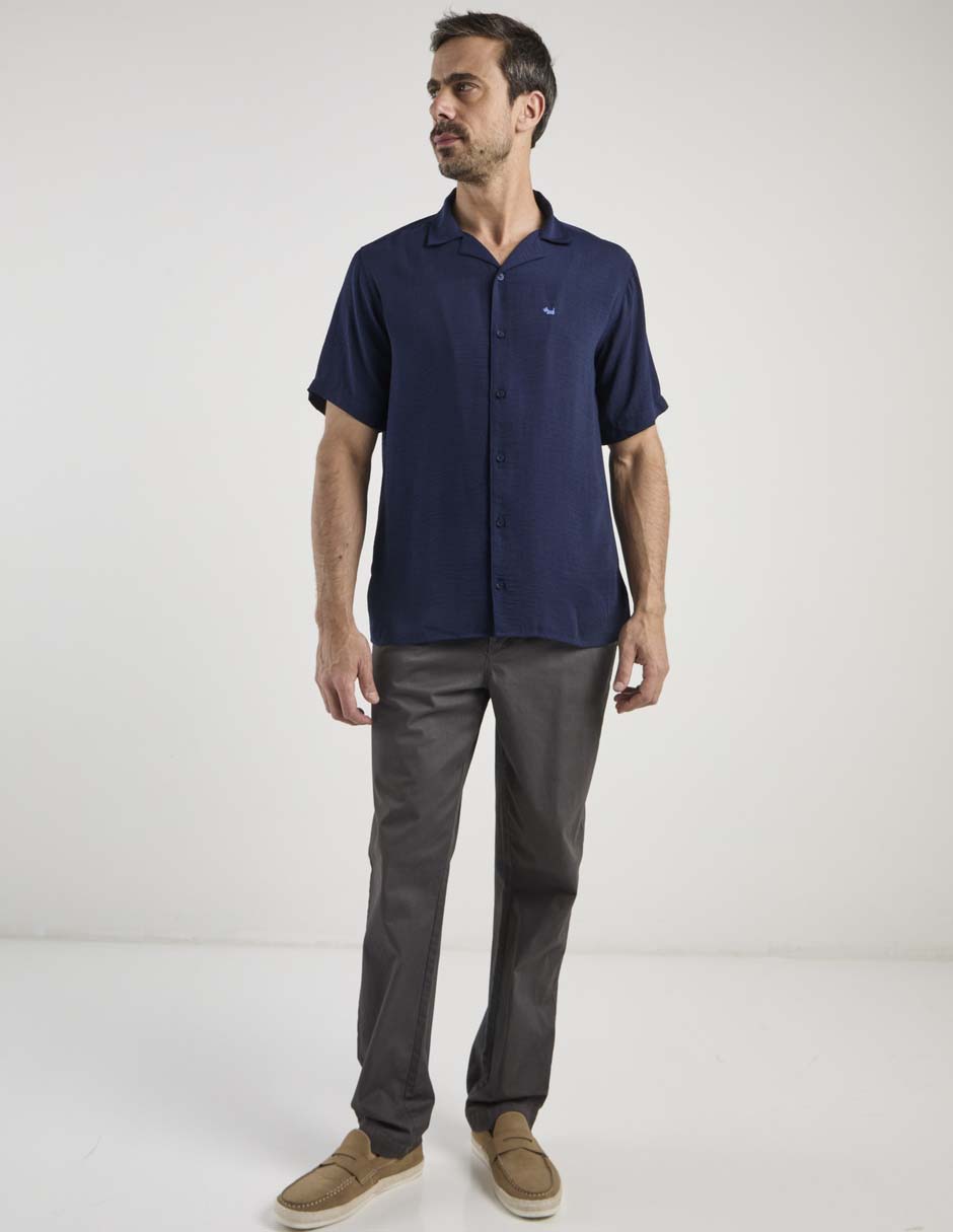 Camisa casual de algodón manga corta para hombre