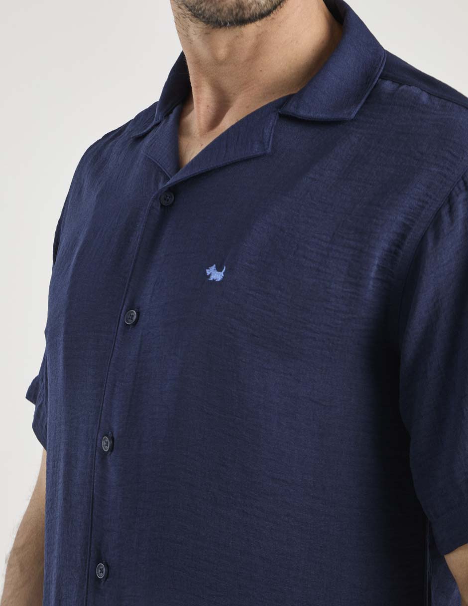 Camisa casual de algodón manga corta para hombre
