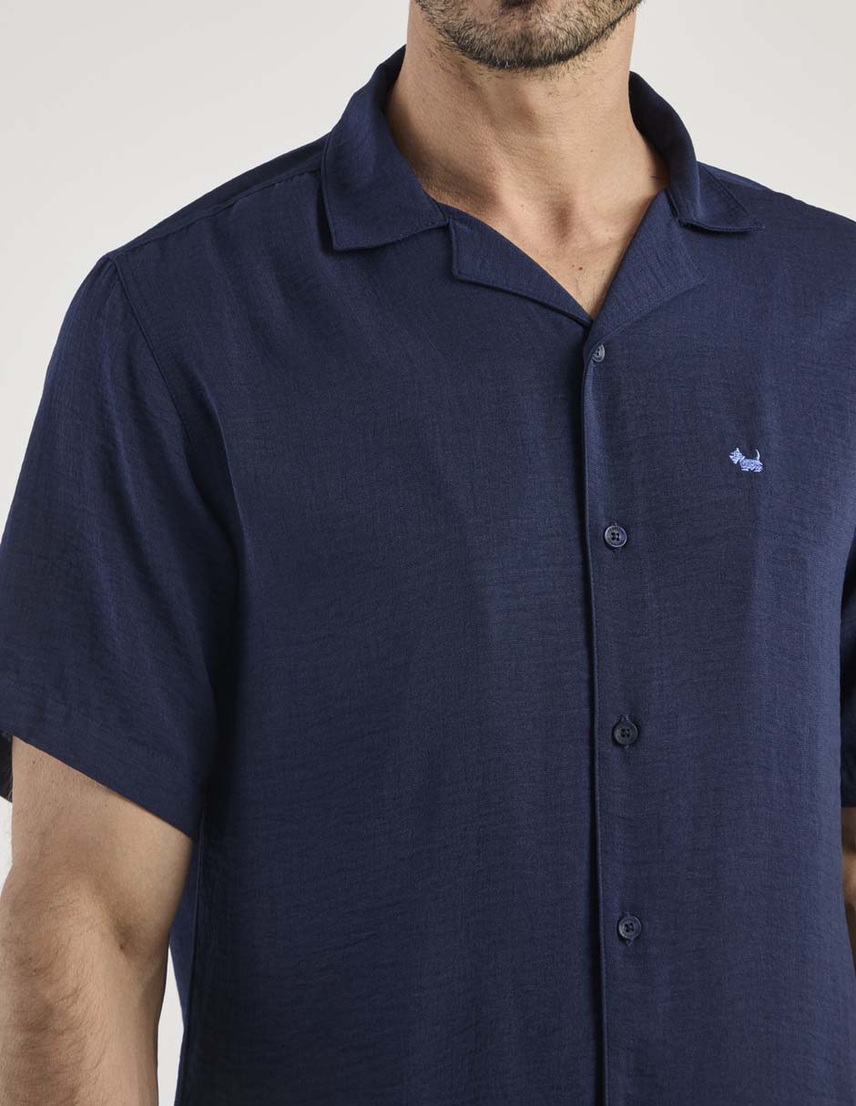 Camisa casual de algodón manga corta para hombre