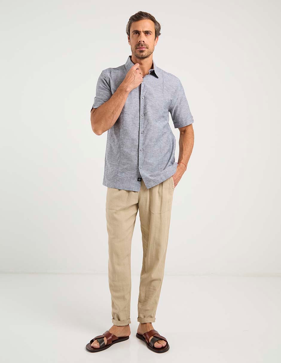 Camisa casual Cubavera de algodón manga corta para hombre