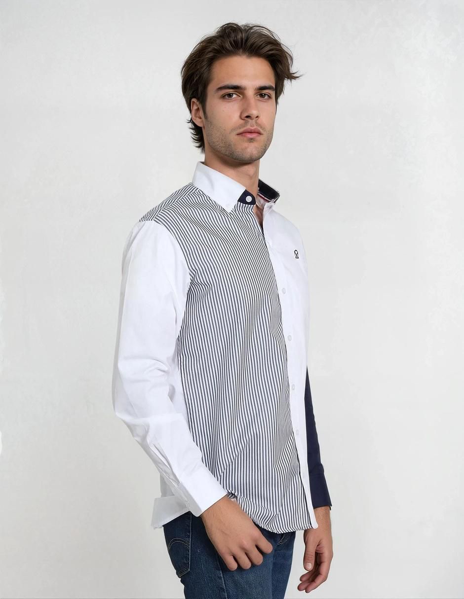 Camisa casual manga larga para hombre