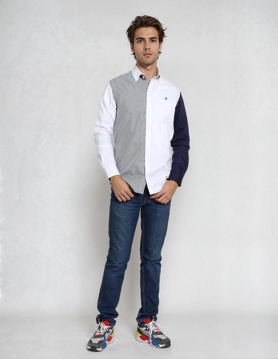 Camisa casual manga larga para hombre 4
