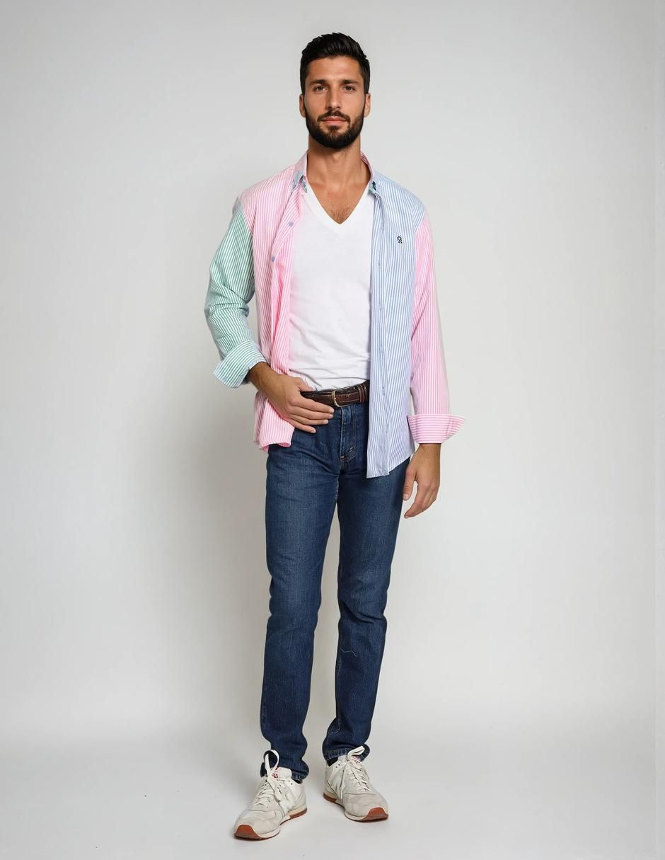Camisa casual manga larga para hombre