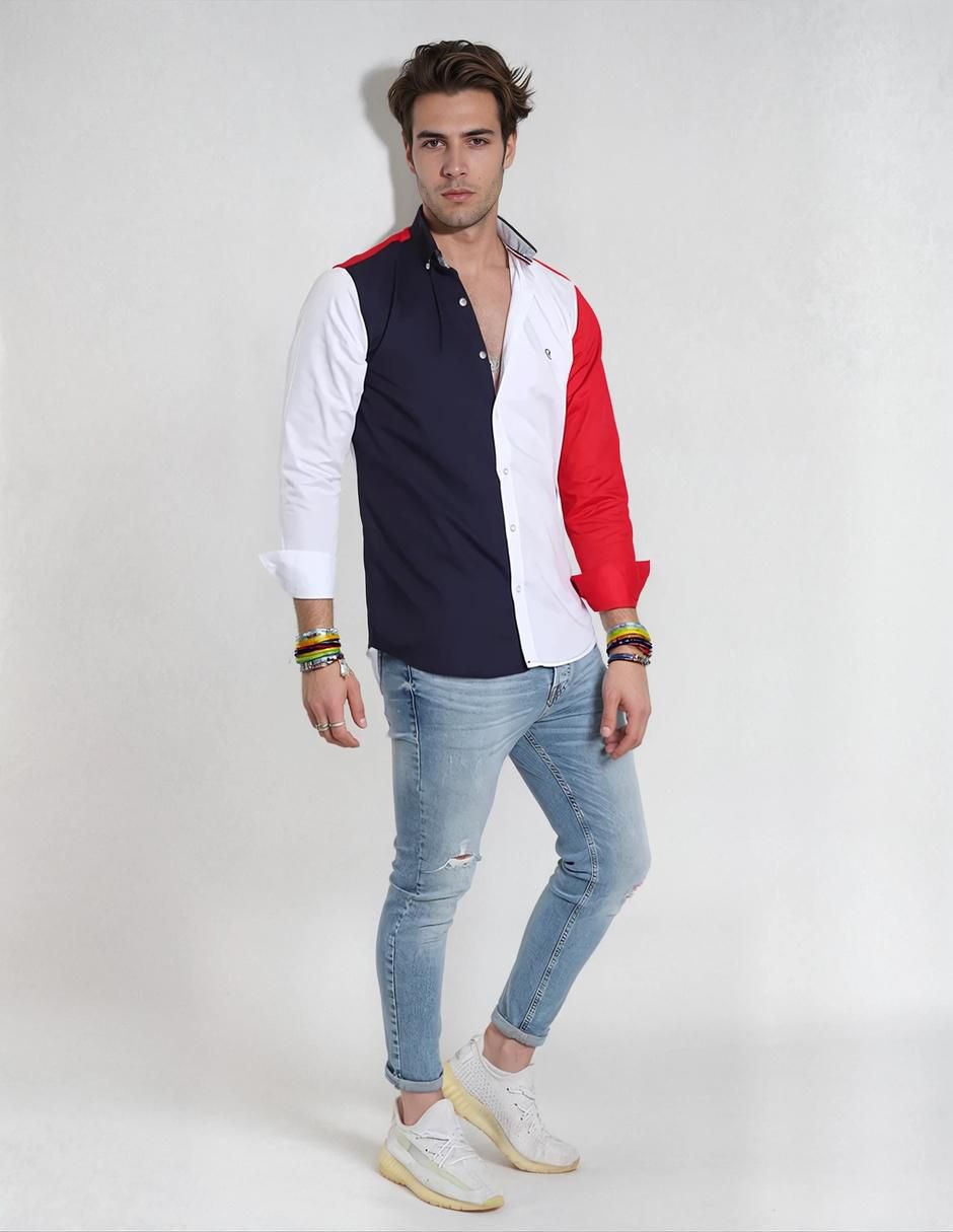 Camisa casual manga larga para hombre 4