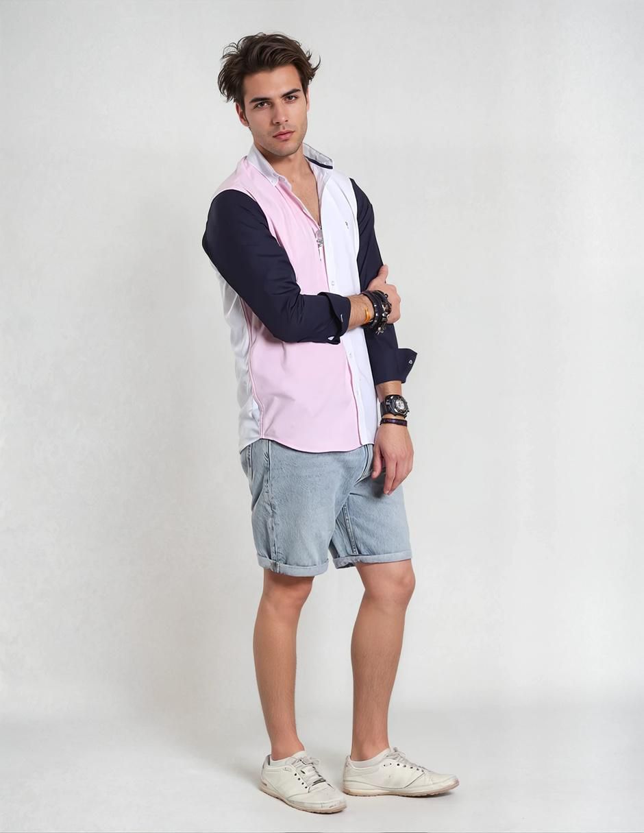 Camisa casual manga larga para hombre