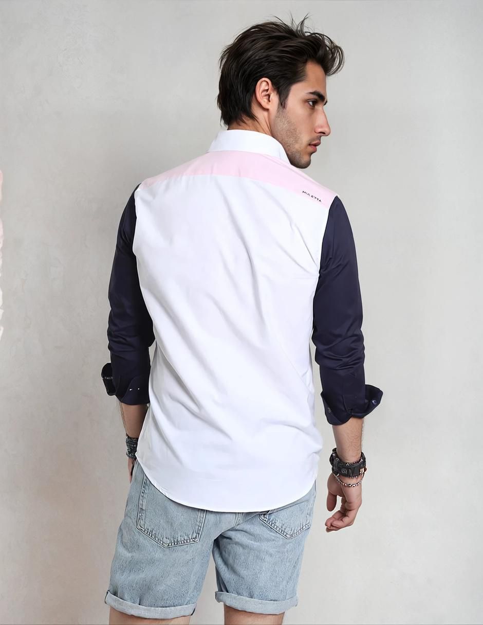 Camisa casual manga larga para hombre