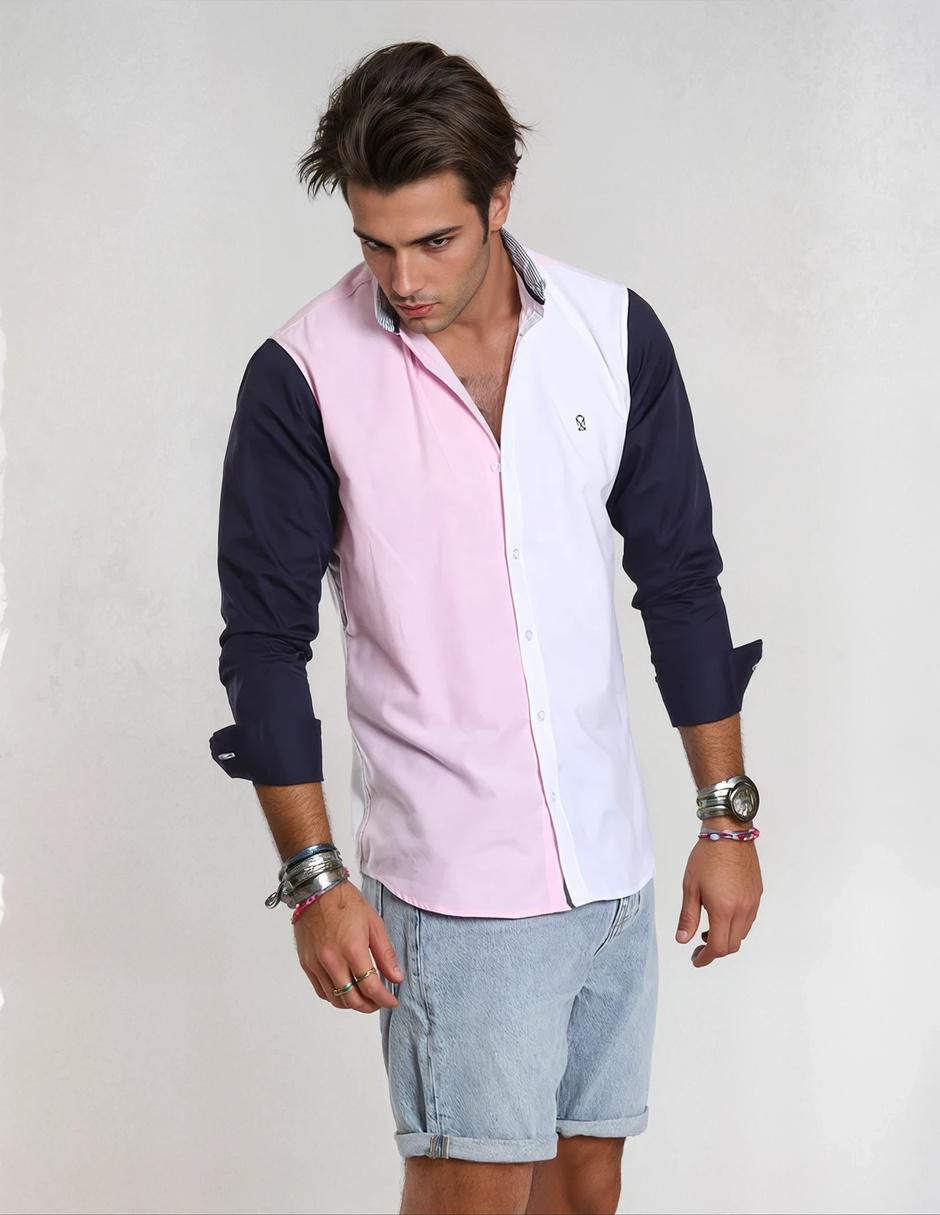 Camisa casual manga larga para hombre