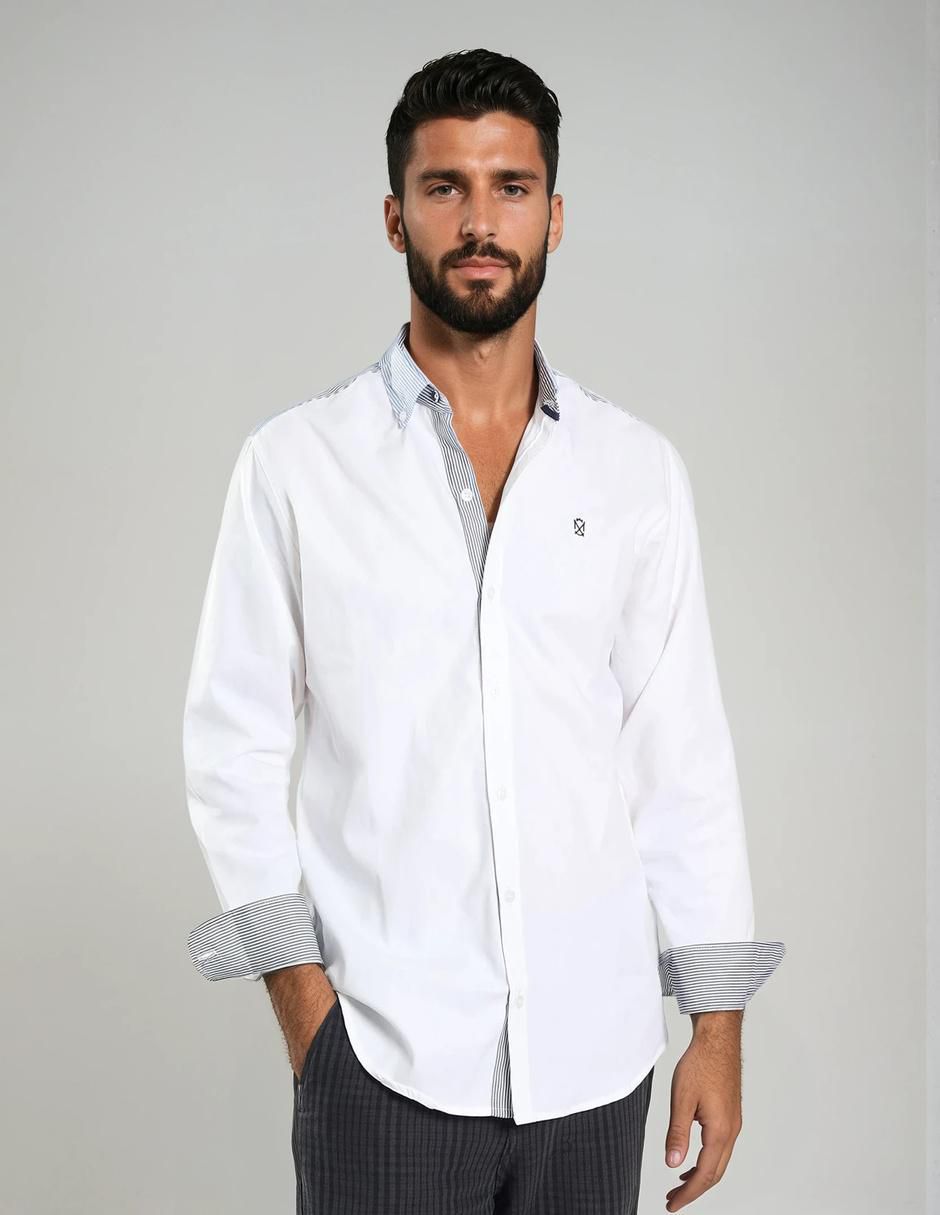 Camisa casual manga larga para hombre
