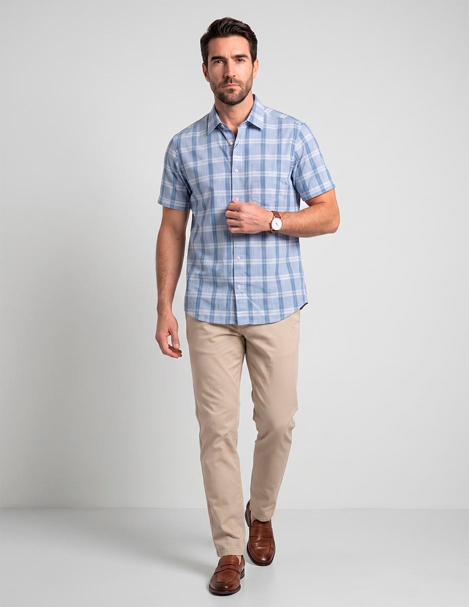 Camisa casual de algodón manga corta para hombre 3