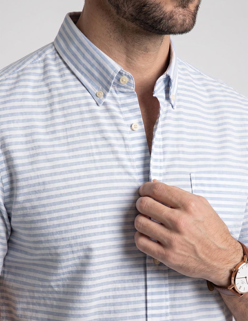 Camisa casual de algodón manga corta para hombre 4