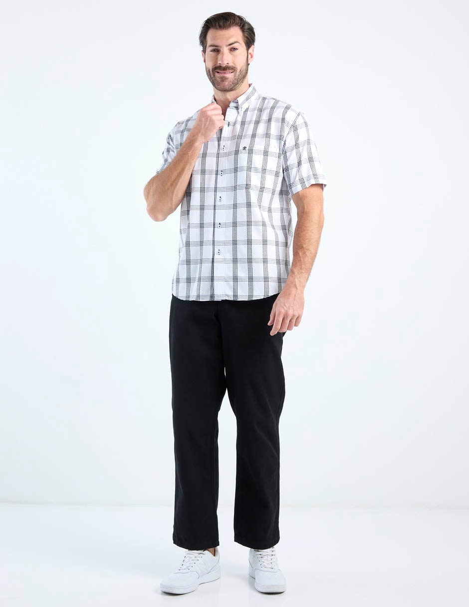 Camisa casual de algodón manga corta para hombre 8