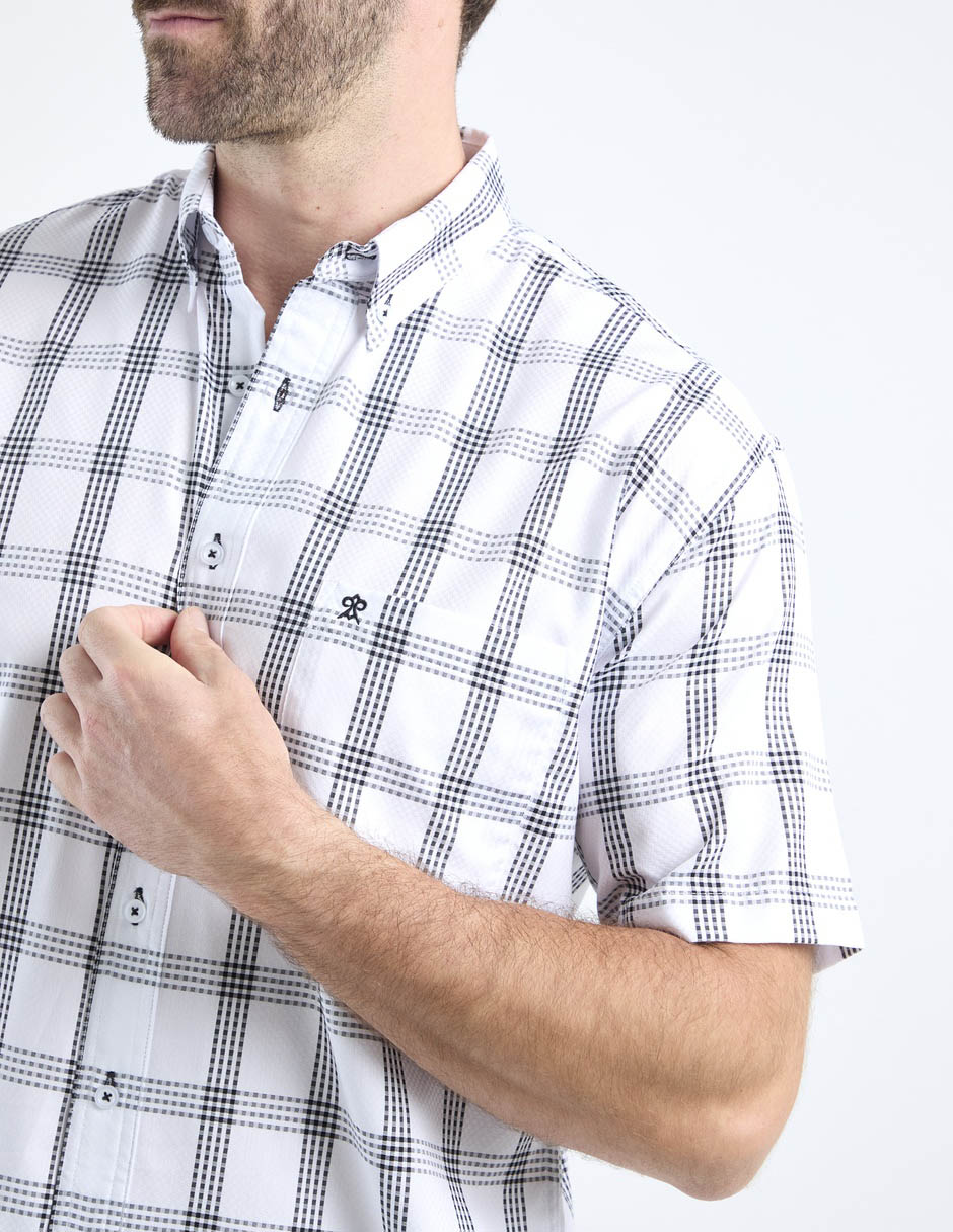 Camisa casual de algodón manga corta para hombre 9