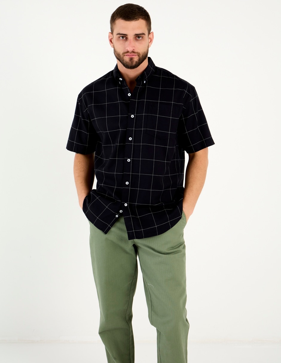 Camisa casual de algodón manga corta para hombre 1