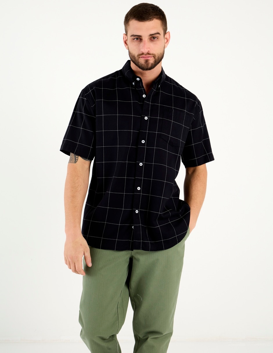 Camisa casual de algodón manga corta para hombre 7