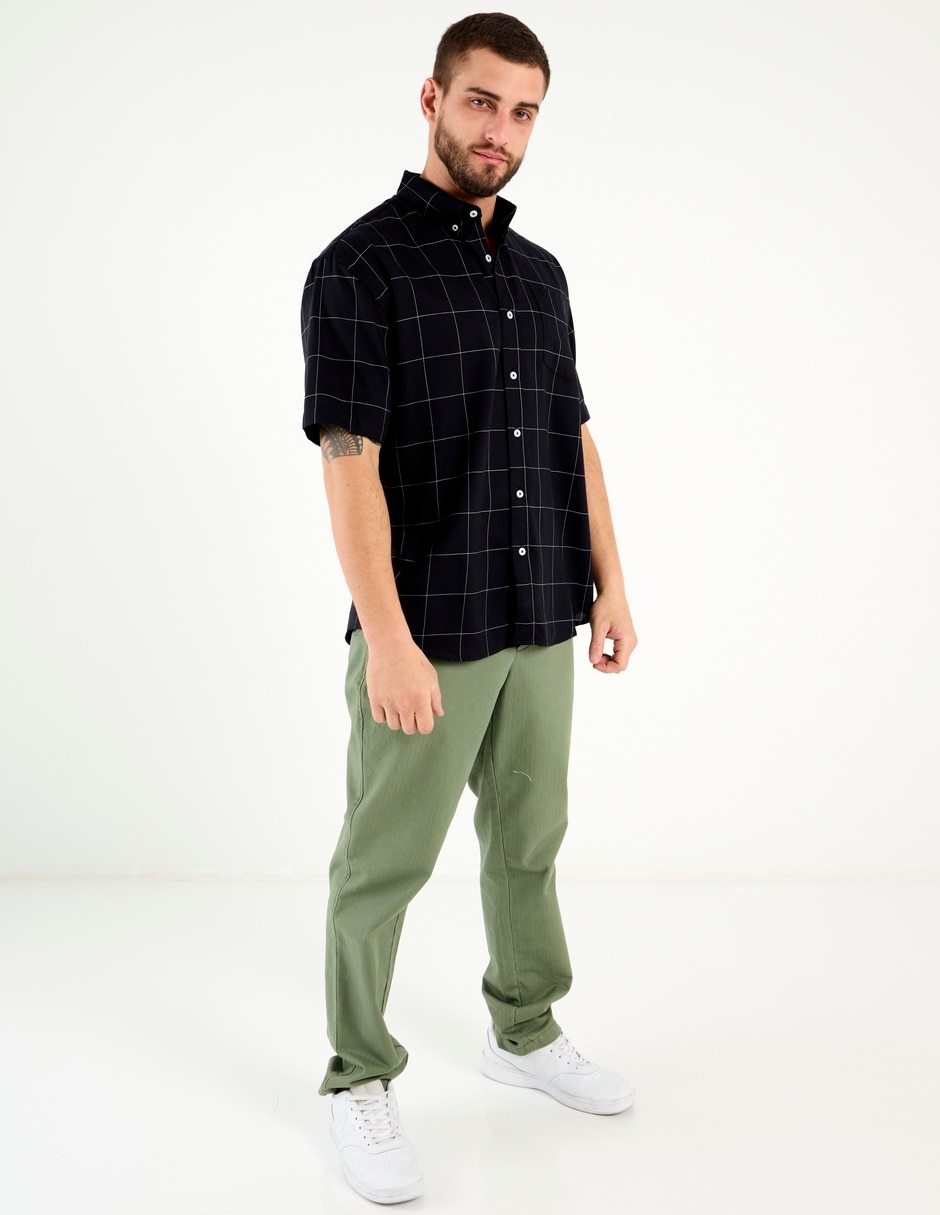 Camisa casual de algodón manga corta para hombre 8