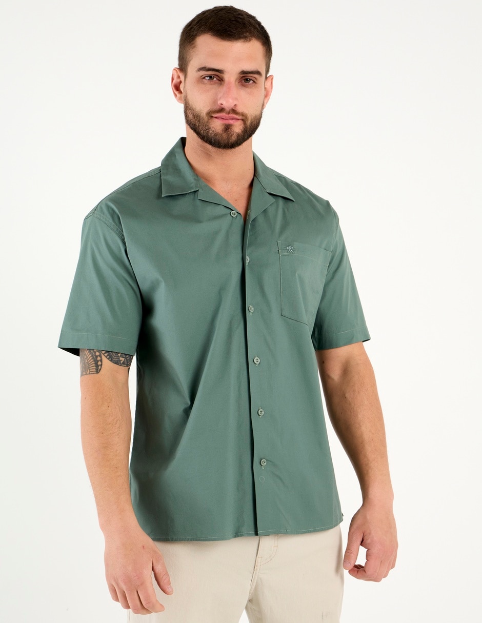 Camisa casual Cavalatti de algodón manga corta para hombre