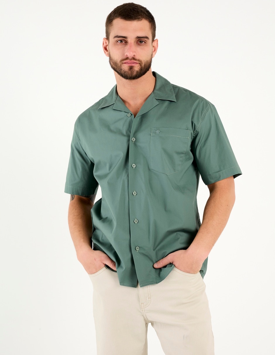 Camisa casual Cavalatti de algodón manga corta para hombre