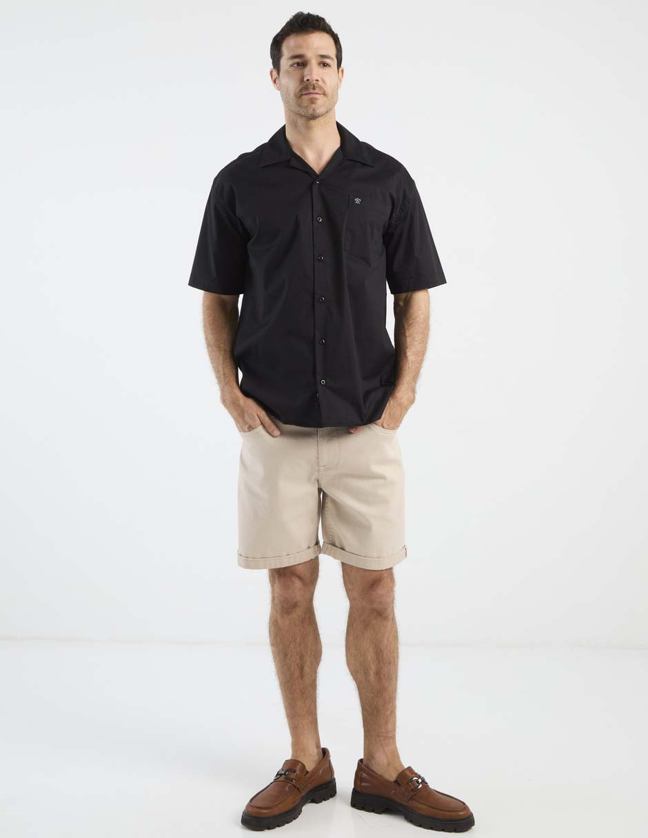 Camisa casual Cavalatti de algodón manga corta para hombre