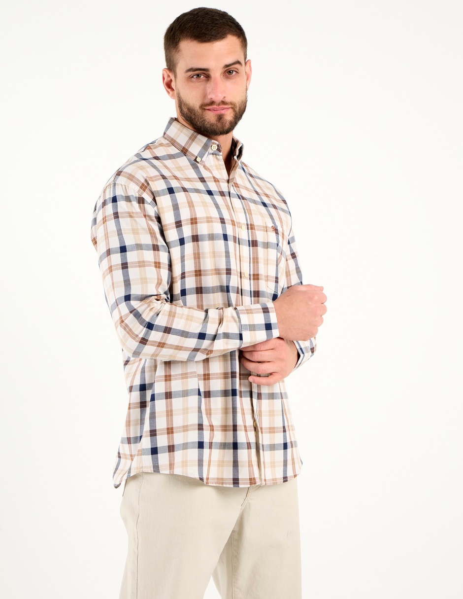 Camisa casual Cavalatti manga larga para hombre