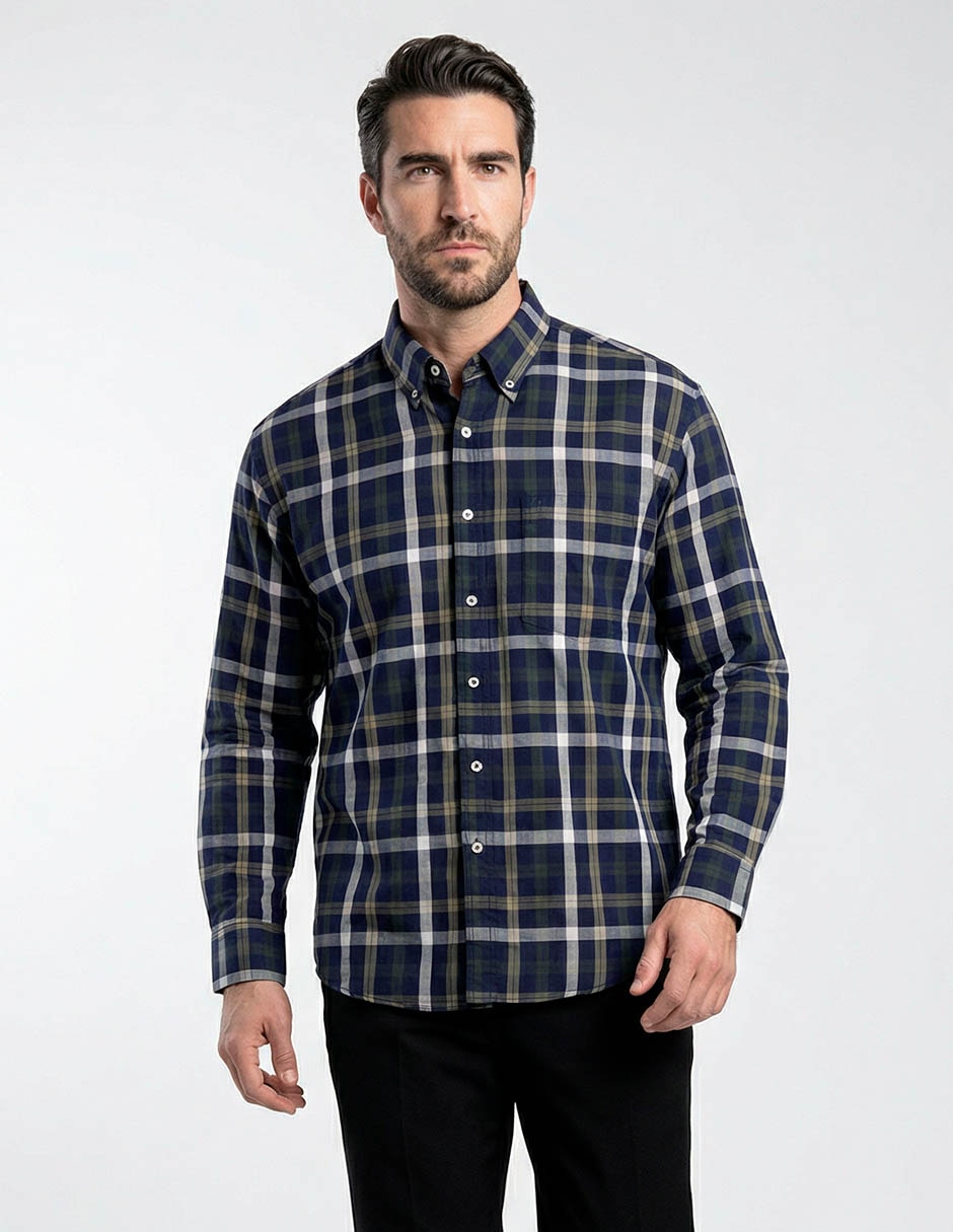 Camisa casual Cavalatti manga larga para hombre