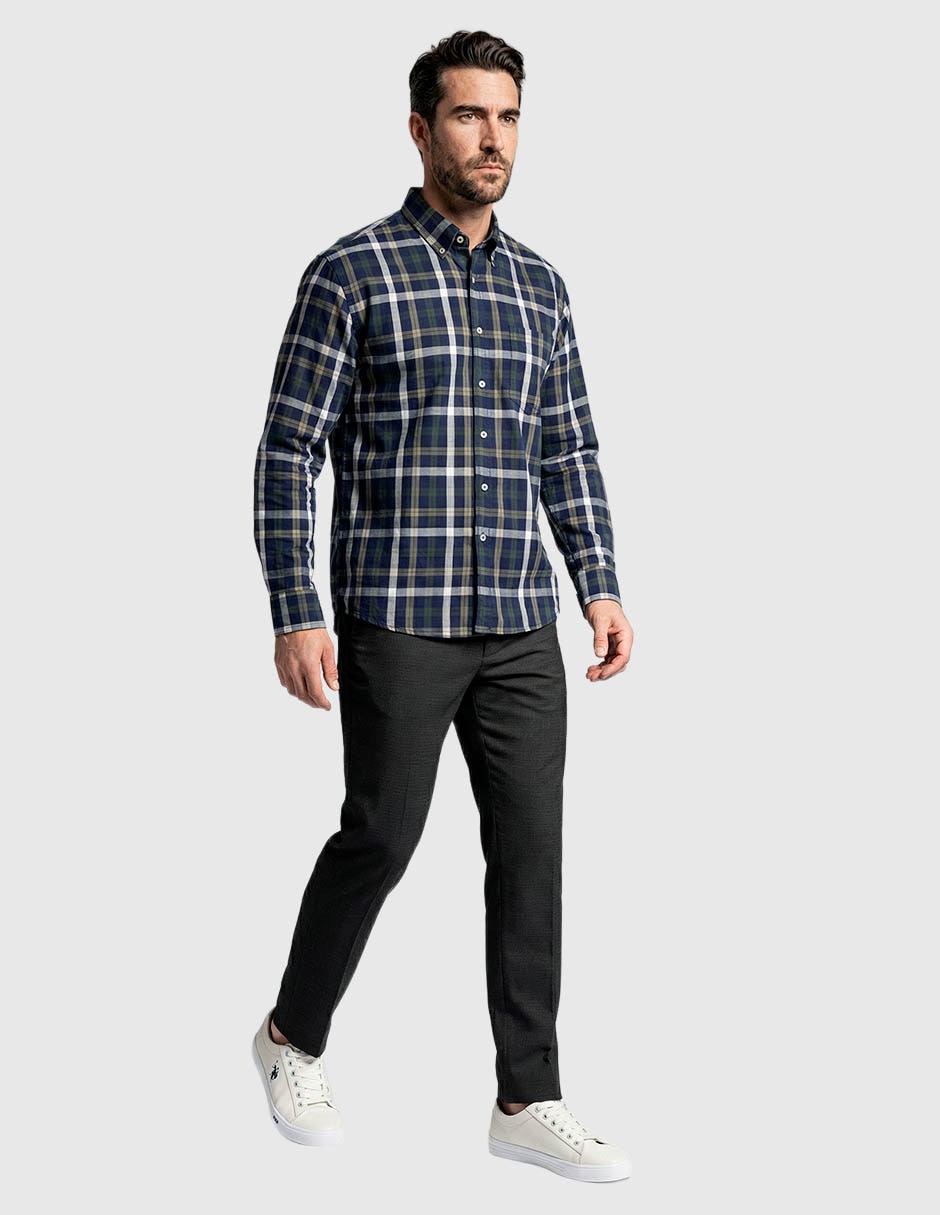 Camisa casual Cavalatti manga larga para hombre