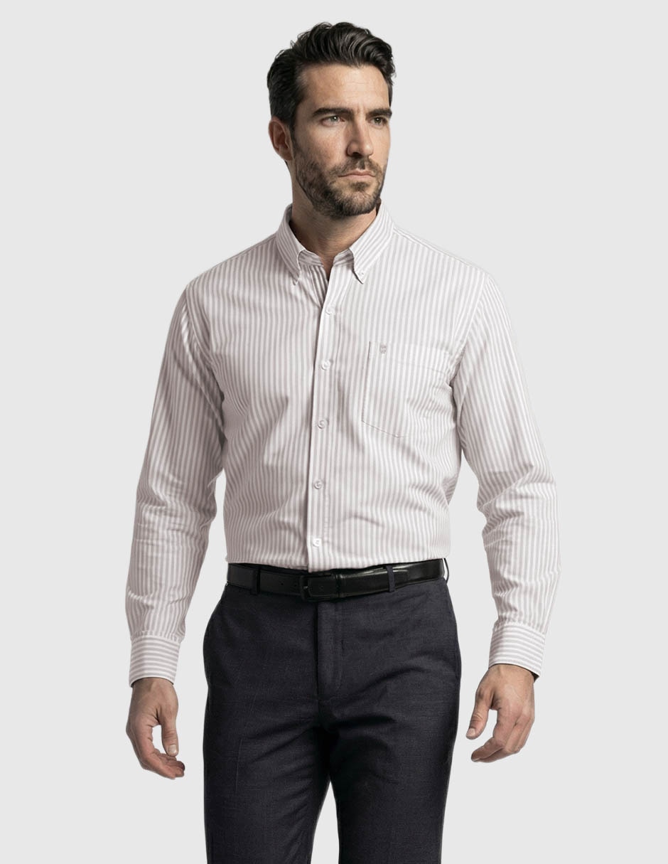 Camisa casual de algodón manga larga para hombre Camisa casual de algodón manga larga para hombre