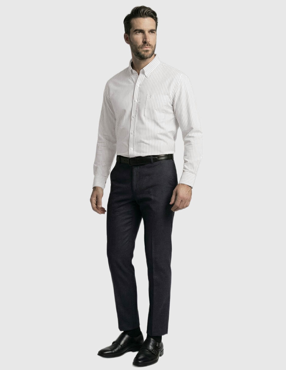 Camisa casual Cavalatti de algodón manga larga para hombre