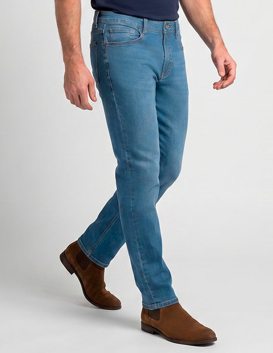 Jeans straight lavado claro para hombre