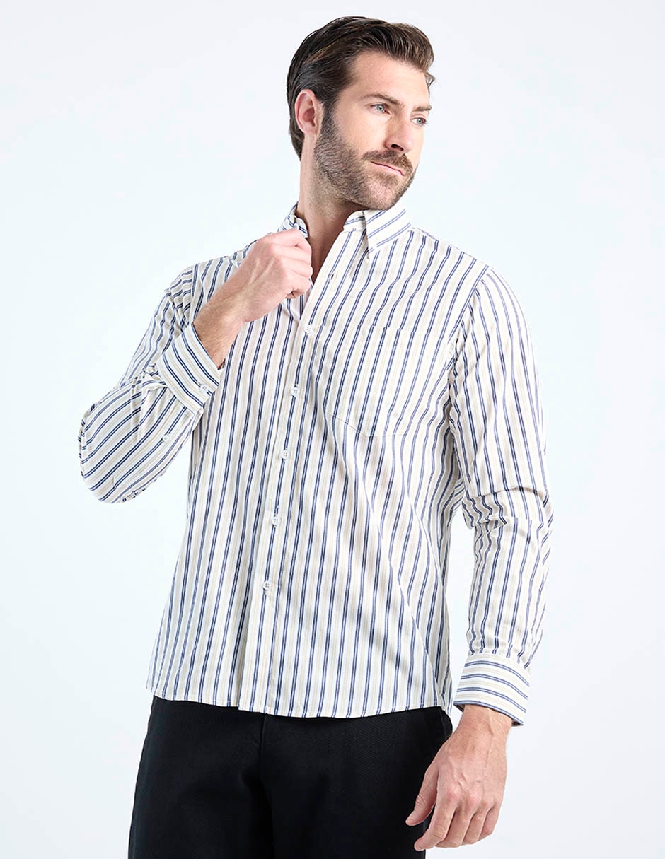 Camisa casual Regent Street de algodón manga larga para hombre