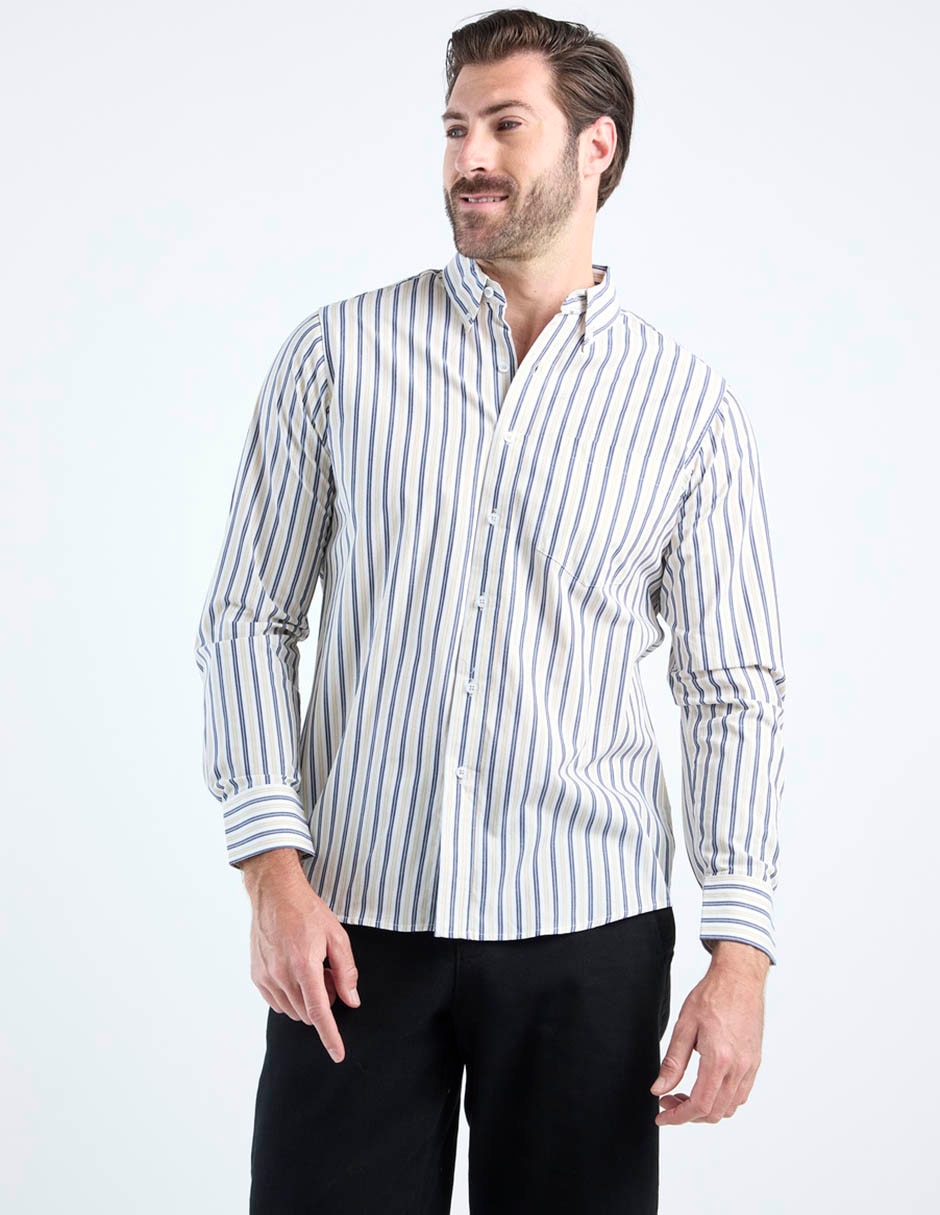 Camisa casual Regent Street de algodón manga larga para hombre