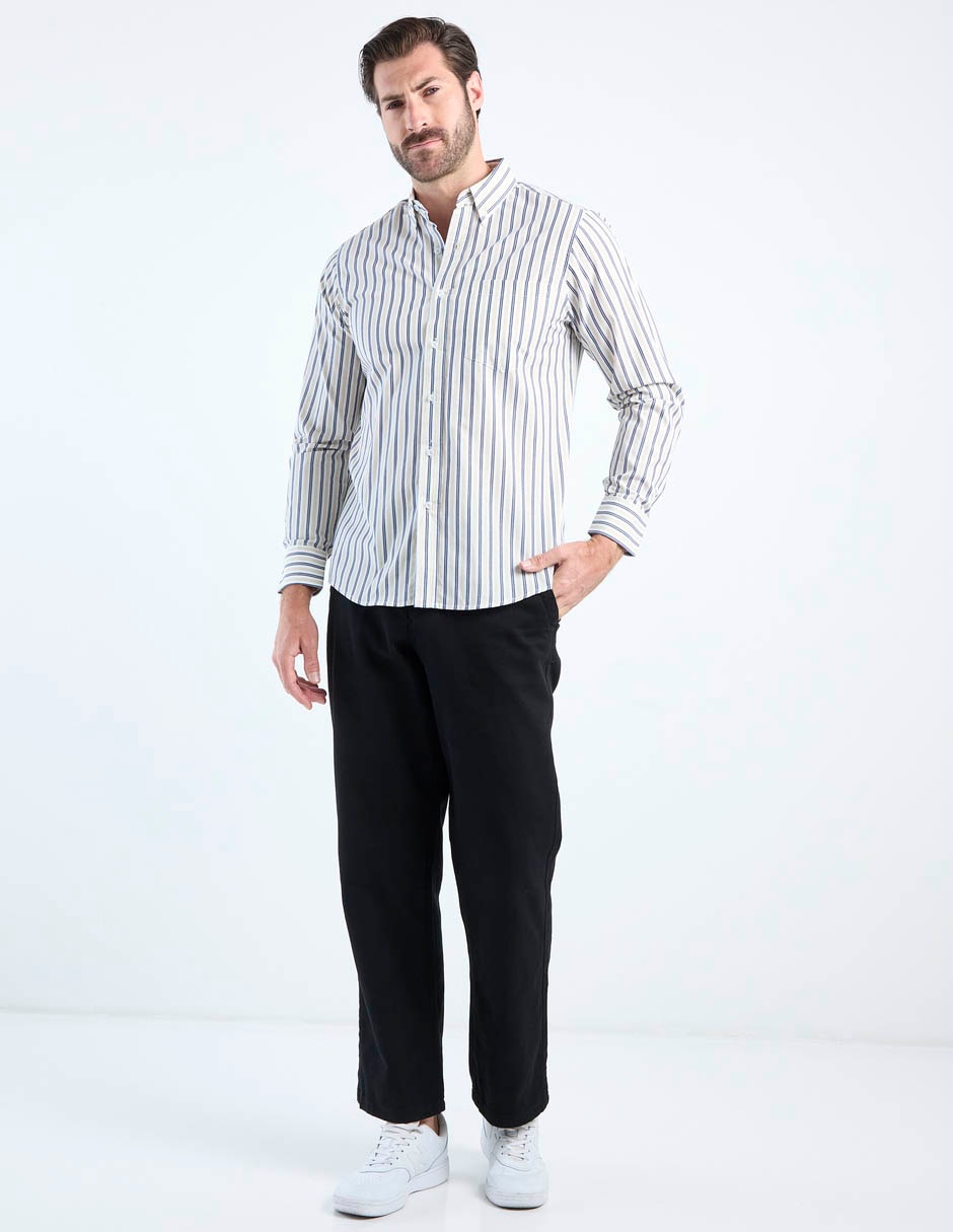 Camisa casual Regent Street de algodón manga larga para hombre