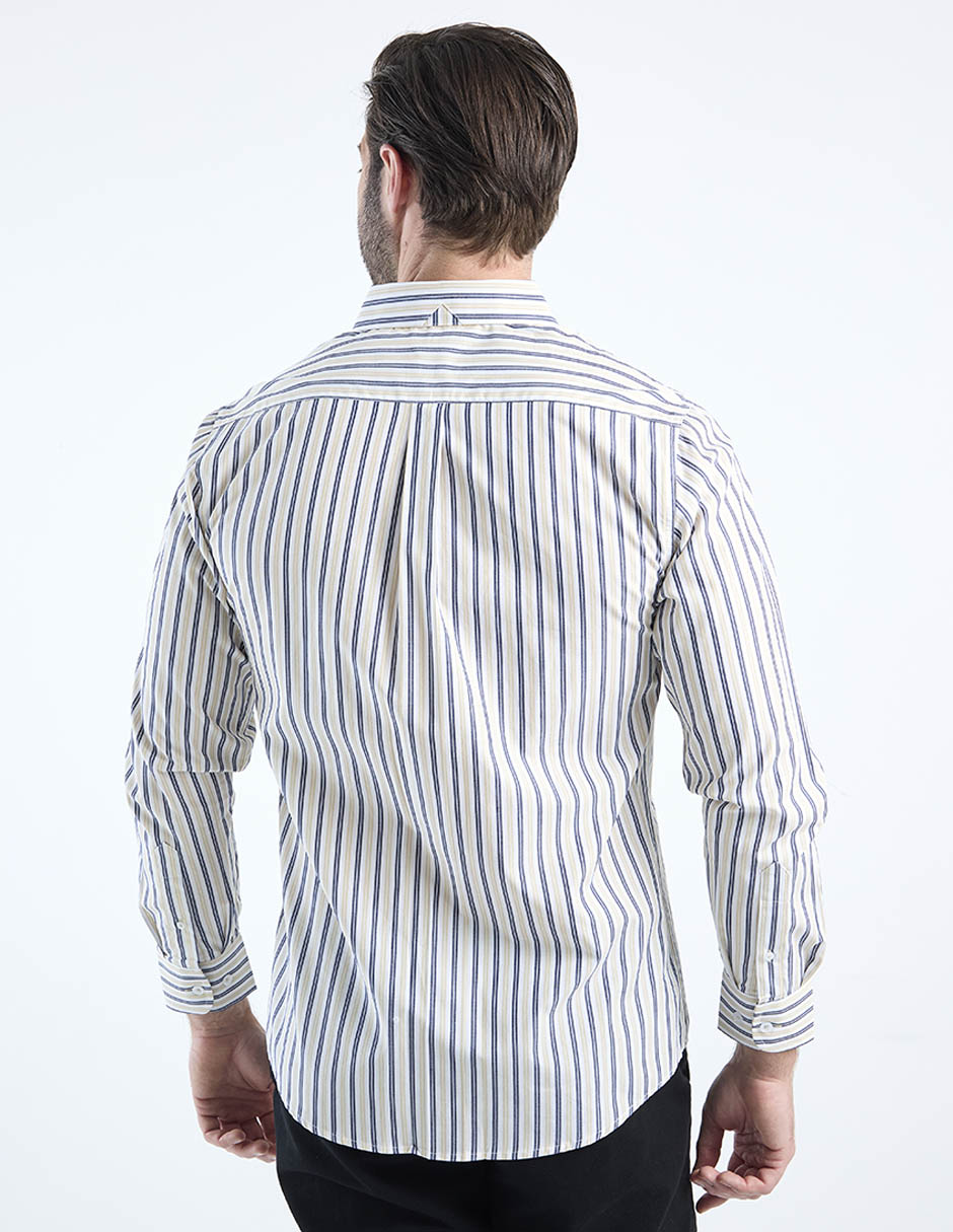 Camisa casual Regent Street de algodón manga larga para hombre