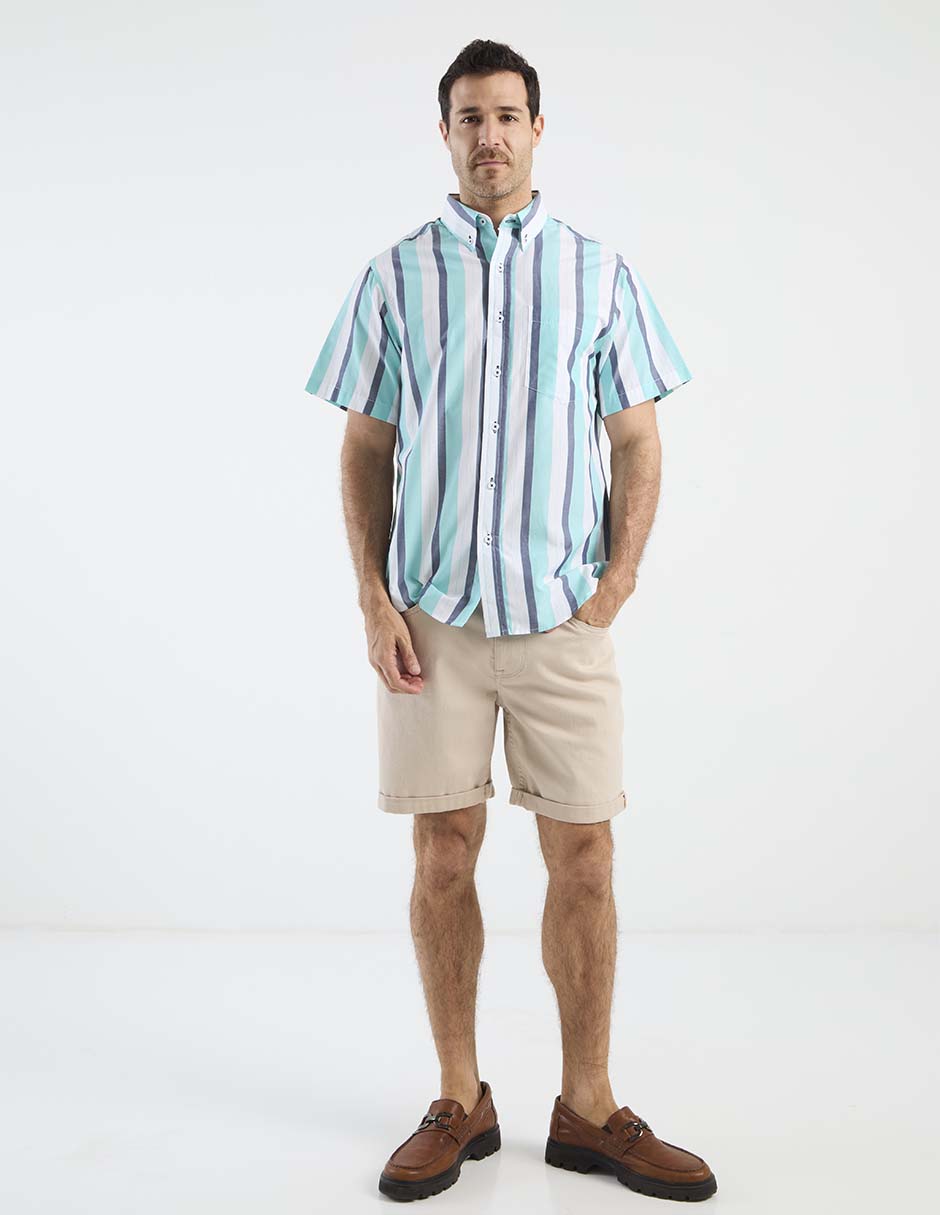 Camisa casual manga corta para hombre 8