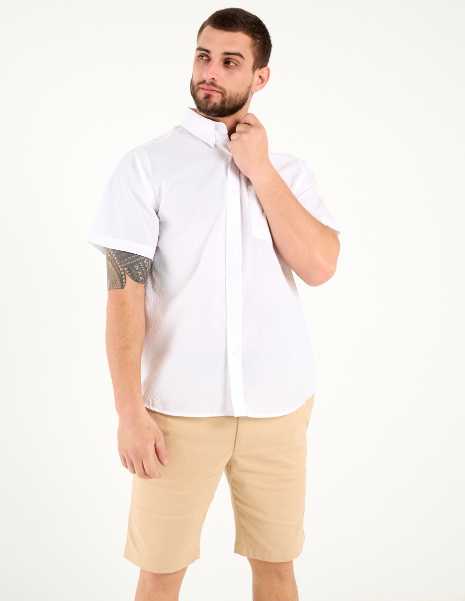 Camisa casual de algodón manga corta para hombre 7