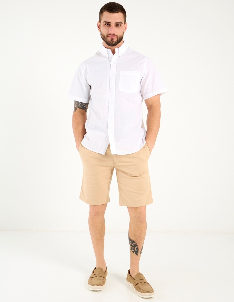 Camisa casual de algodón manga corta para hombre 8