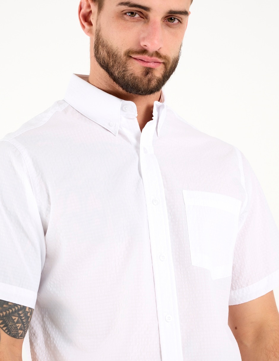 Camisa casual de algodón manga corta para hombre 9