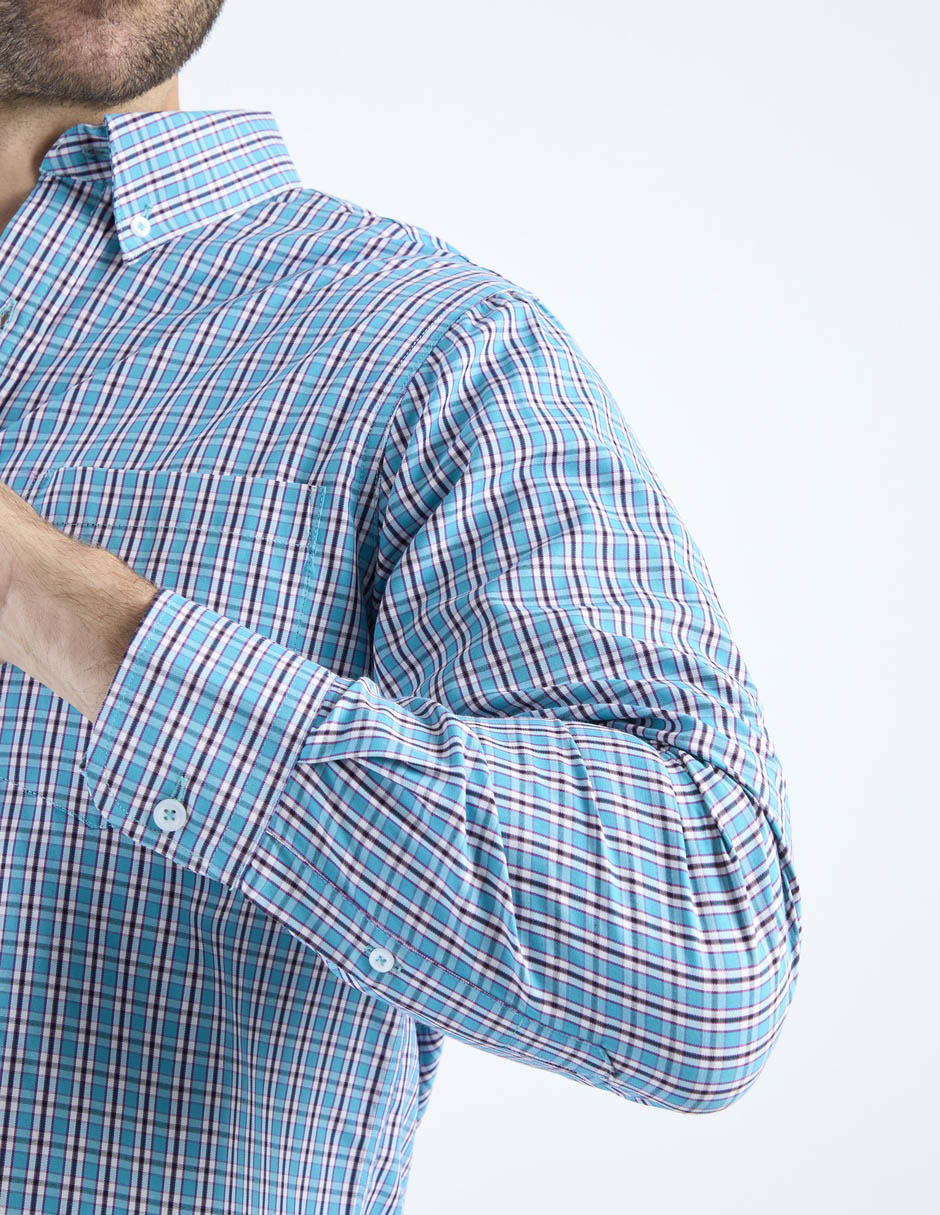 Camisa casual manga larga para hombre 5