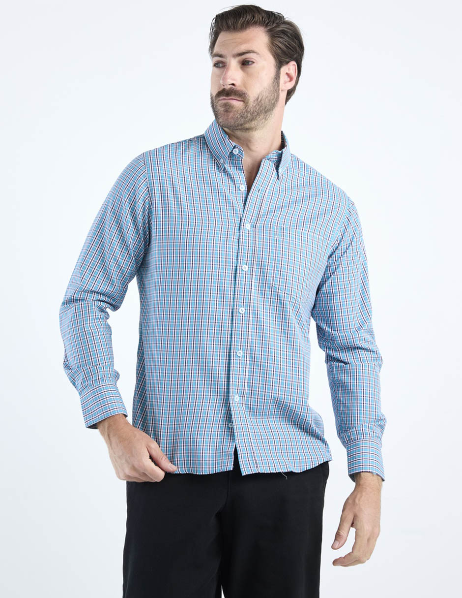 Camisa casual manga larga para hombre 1