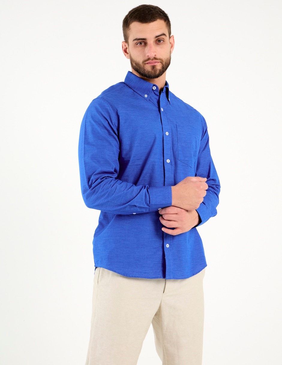 Camisa casual manga larga para hombre 2