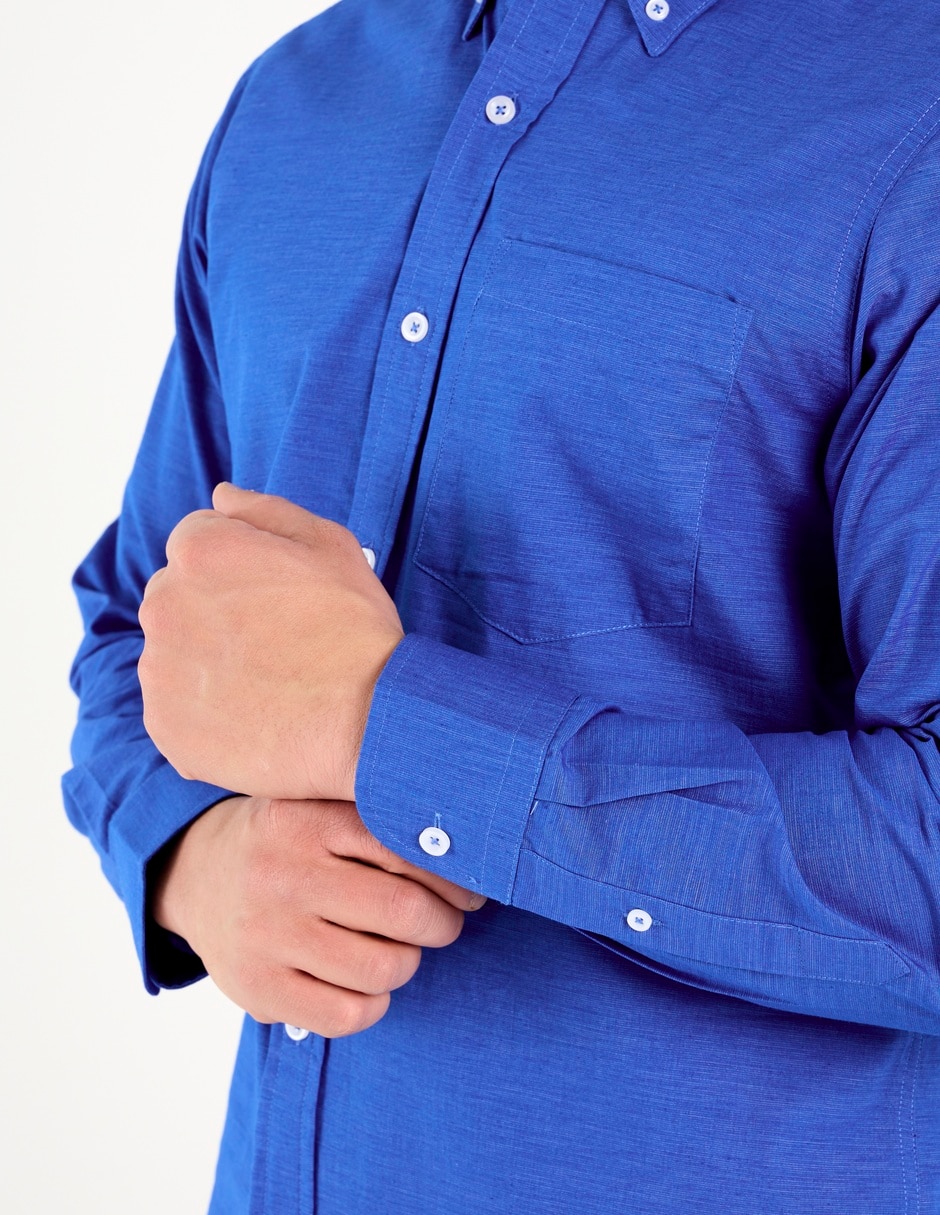 Camisa casual manga larga para hombre 5