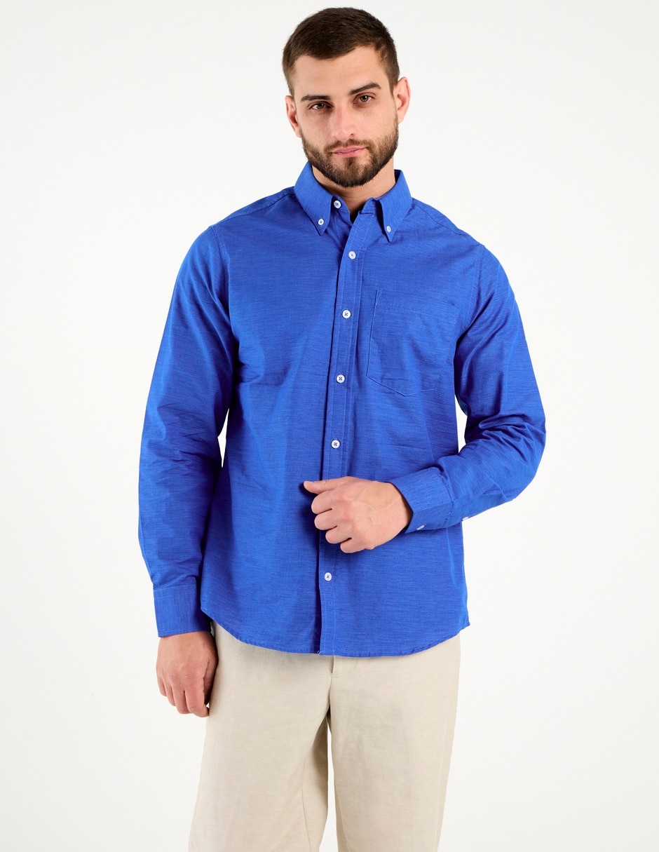 Camisa casual manga larga para hombre 1