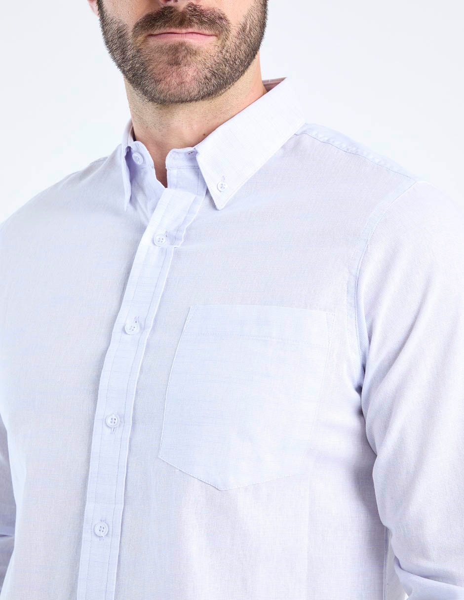Camisa casual de algodón manga larga para hombre 4