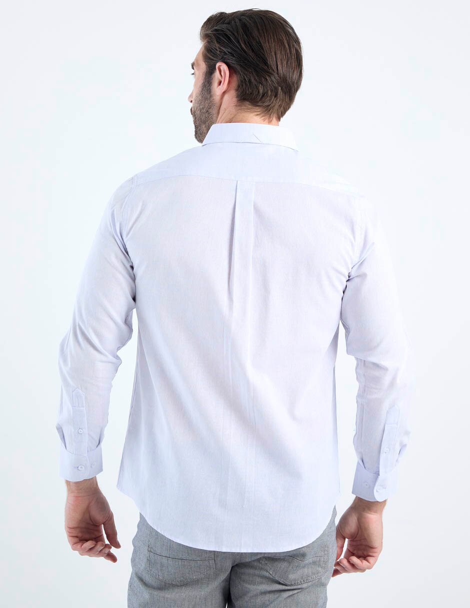 Camisa casual de algodón manga larga para hombre 6