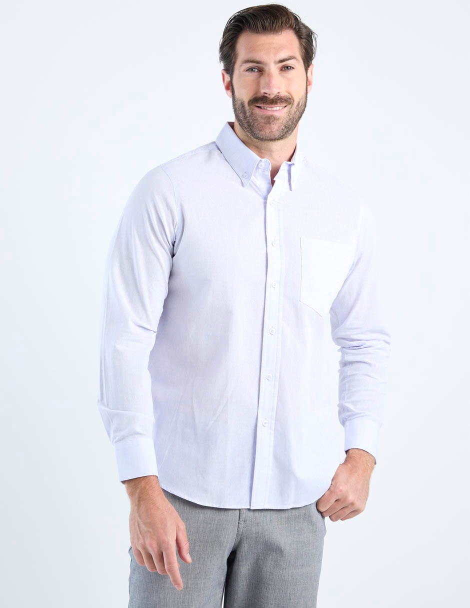 Camisa casual de algodón manga larga para hombre 1