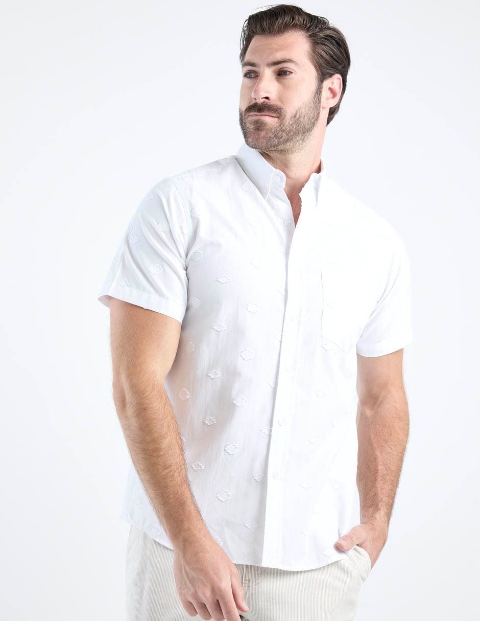 Camisa casual de algodón manga corta para hombre 7