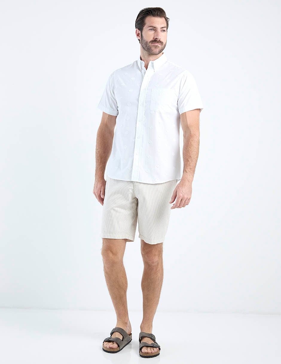 Camisa casual de algodón manga corta para hombre 8
