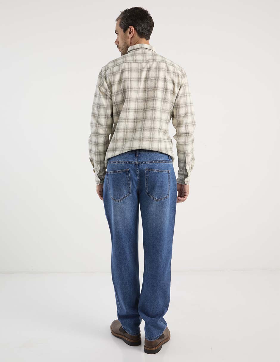 Jeans regular lavado obscuro para hombre 6